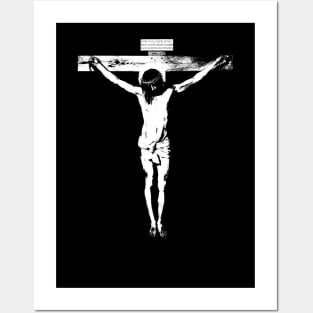 Black and white crucifix Posters and Art